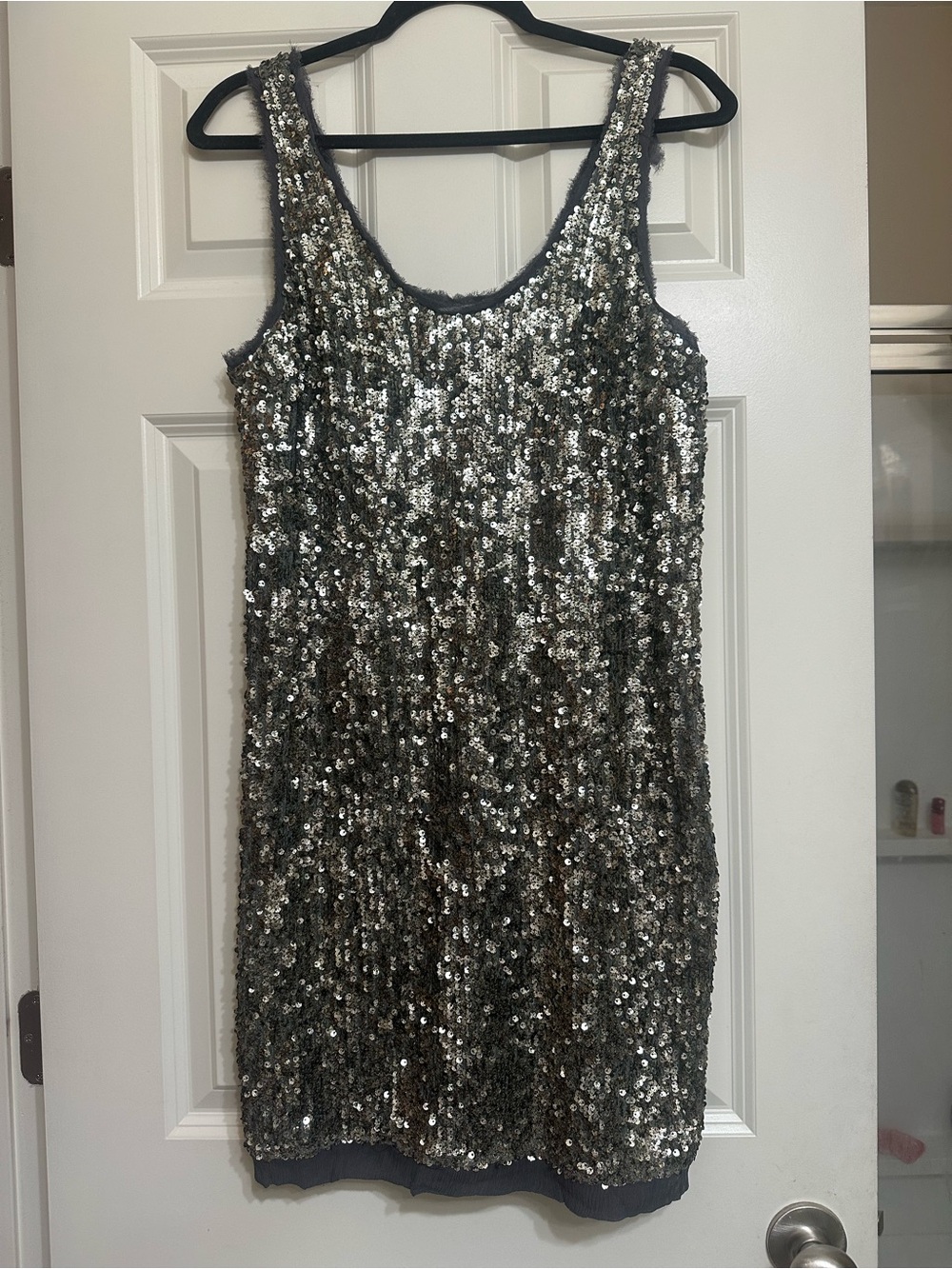 Velvet by Graham & Spencer Silver Sequin Mini Dress